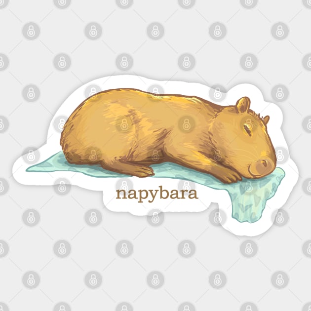 Sleepy Capybara Sticker by ElephantShoe